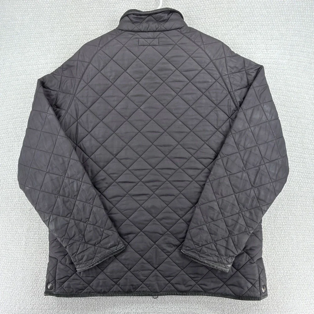 Polo Ralph Lauren Jacket Mens XL Black Quilted Full Zip Fleece Lined Distressed